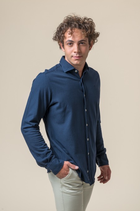CAMICIA ELASTICA BLU NAVY