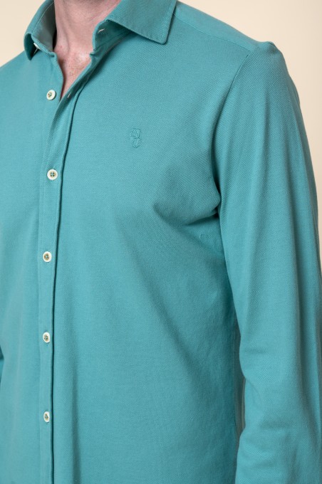 CHEMISE ÉLASTIQUE LAVÉE VERTE