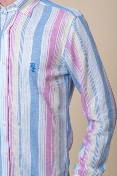 CAMICIA A RIGHE MULTICOLORE