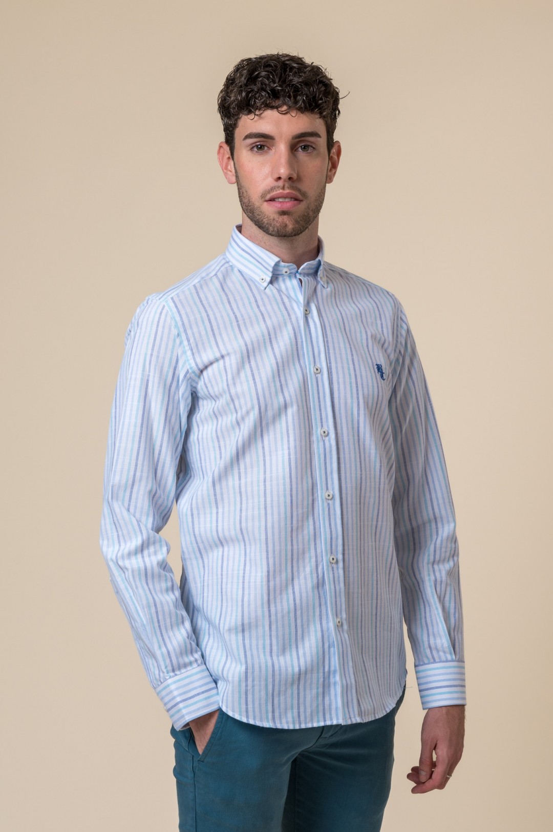 CHEMISE BLEUE À RAYURES