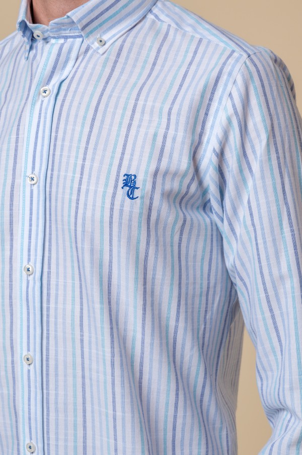 CAMICIA A RIGHE BLU 2