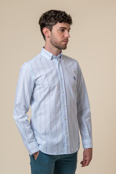 CHEMISE BLEUE À RAYURES