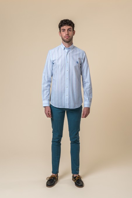 CHEMISE BLEUE À RAYURES
