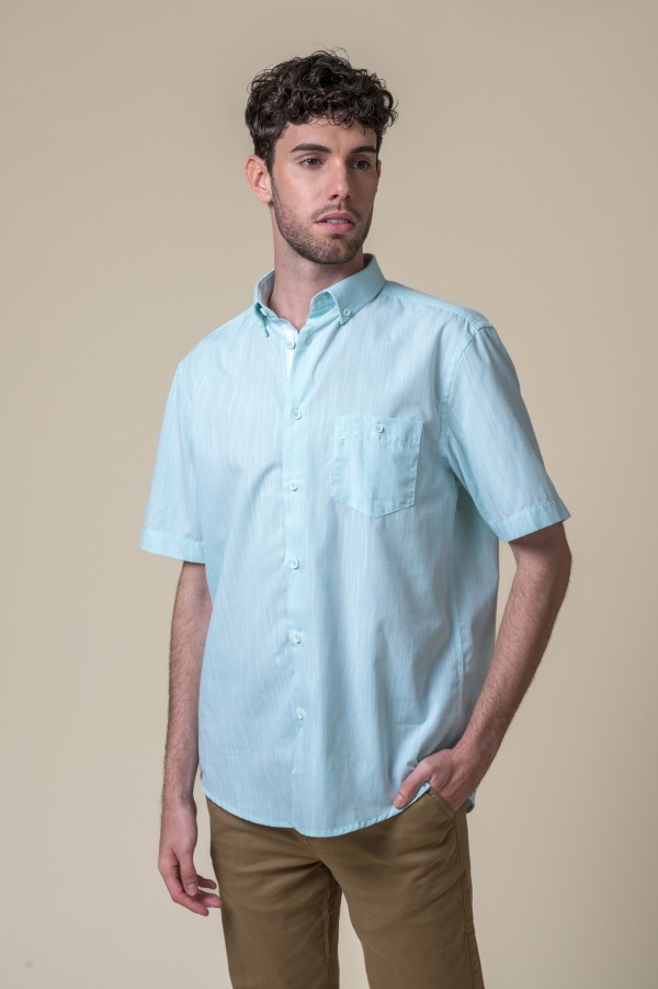 SHORT-SLEEVED SHIRT, AQUA GREEN