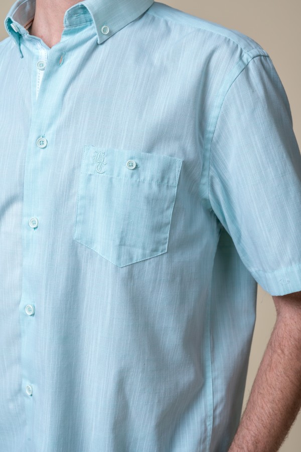 CAMISA MANGA CORTA VERDE AGUA 2