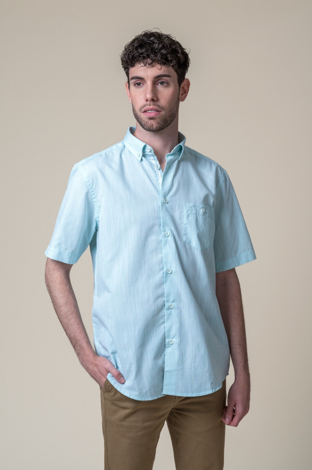 SHORT-SLEEVED SHIRT, AQUA GREEN