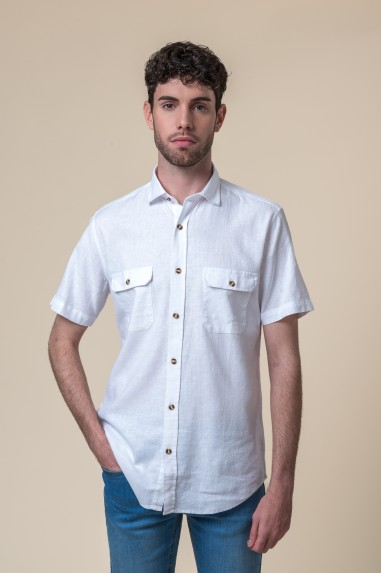 CAMICIA BIANCA A MANICHE CORTE