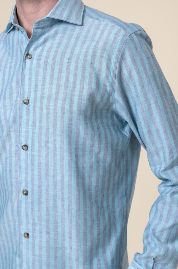 CHEMISE BLEUE À RAYURES