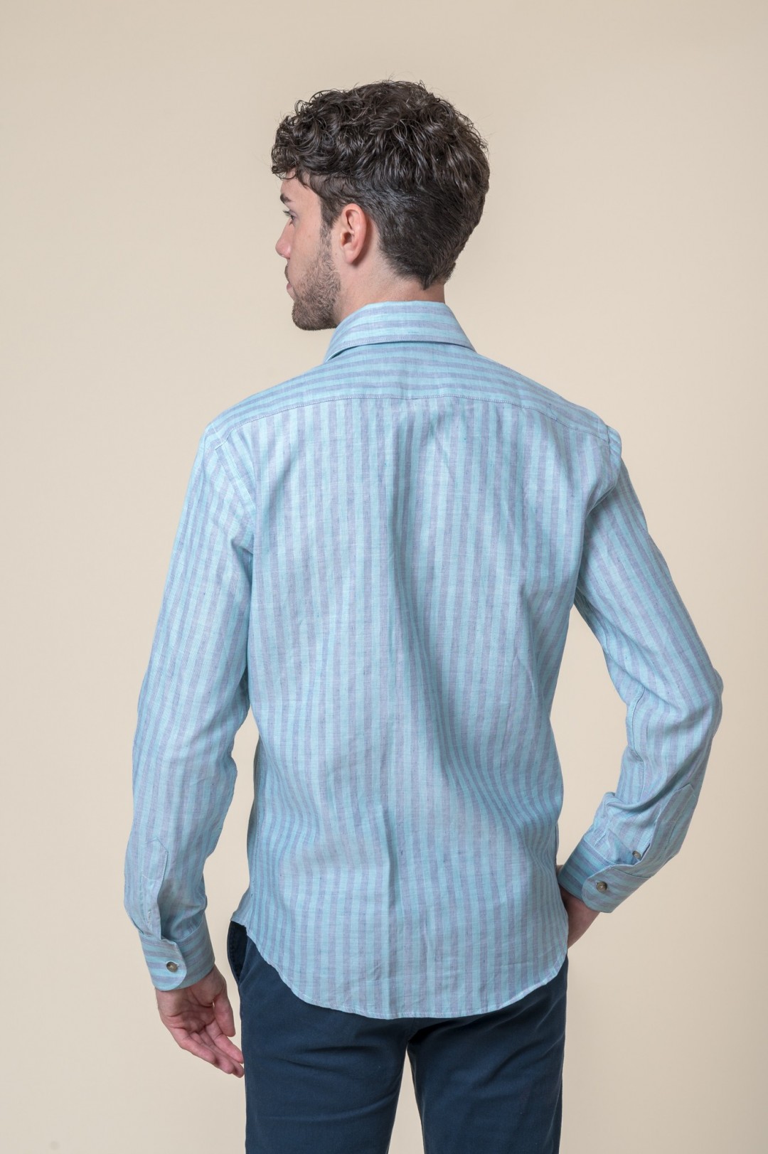 CHEMISE BLEUE À RAYURES