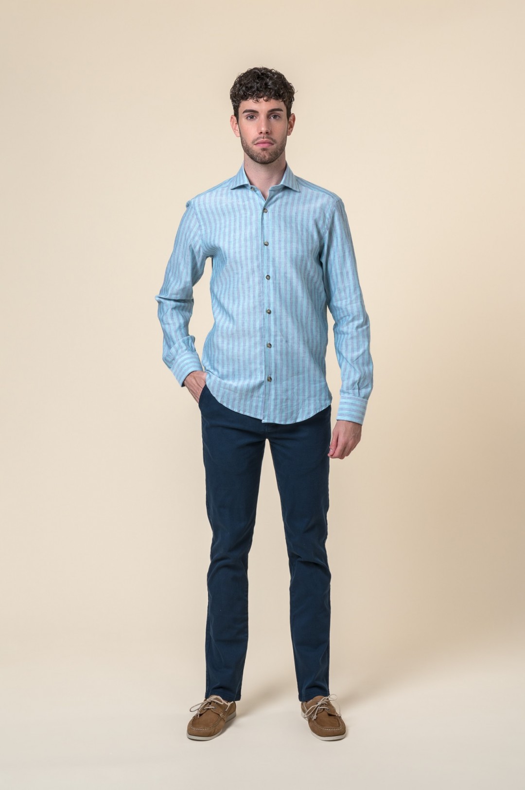 CHEMISE BLEUE À RAYURES