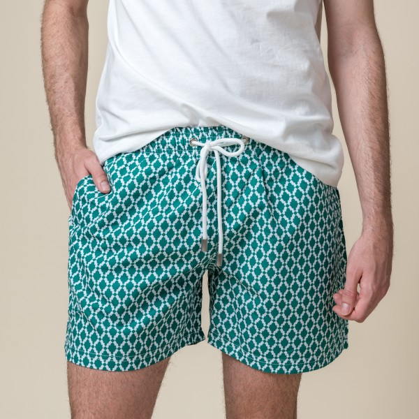 COSTUME DA BAGNO A ROMBI VERDI