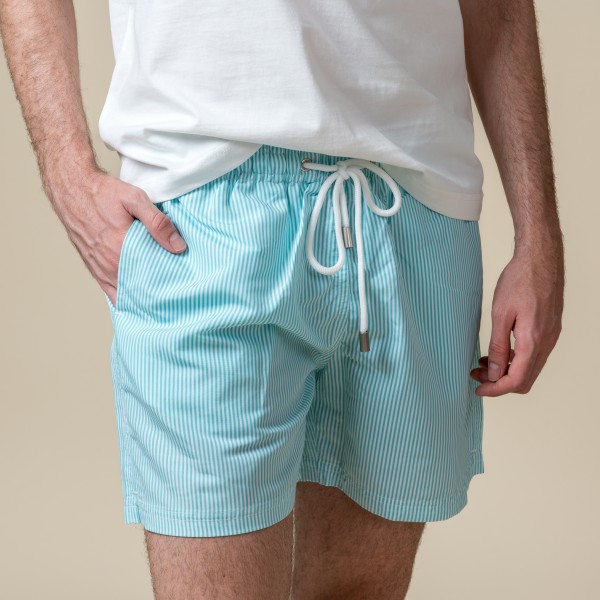 COSTUME DA BAGNO A RIGHE VERDI E BIANCHE 2