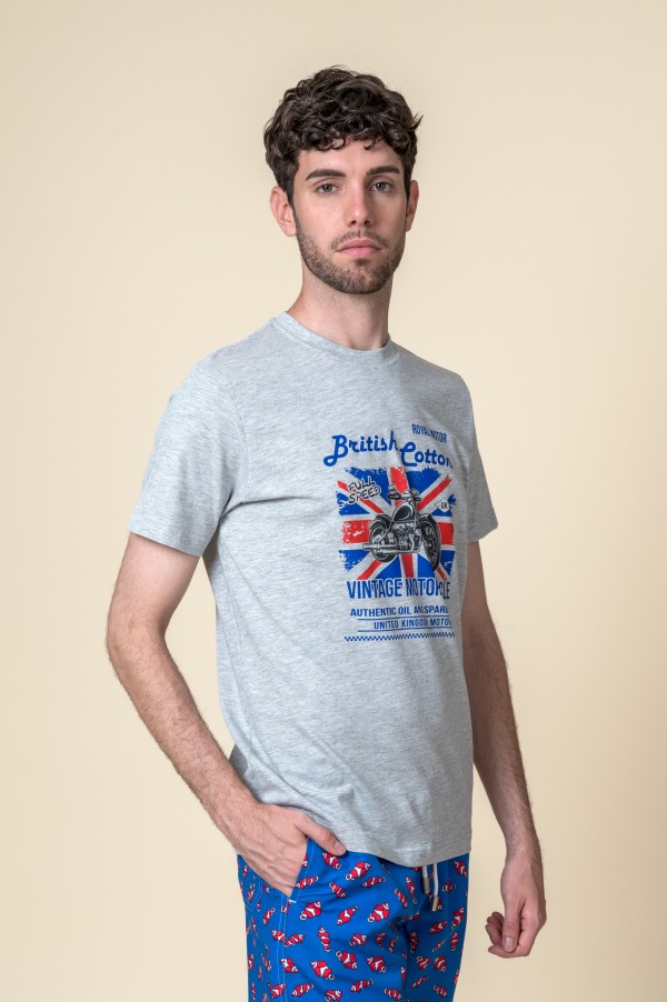 T-SHIRT VINTAGE MOTORCICLE GREY 2