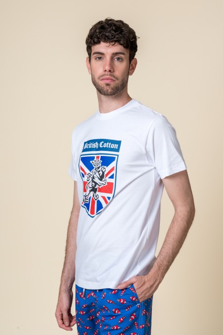 CAMISETA ESCUDO LEON BLANCO