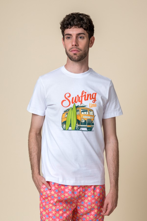 CAMISETA SURFING TIME BLANCO 2