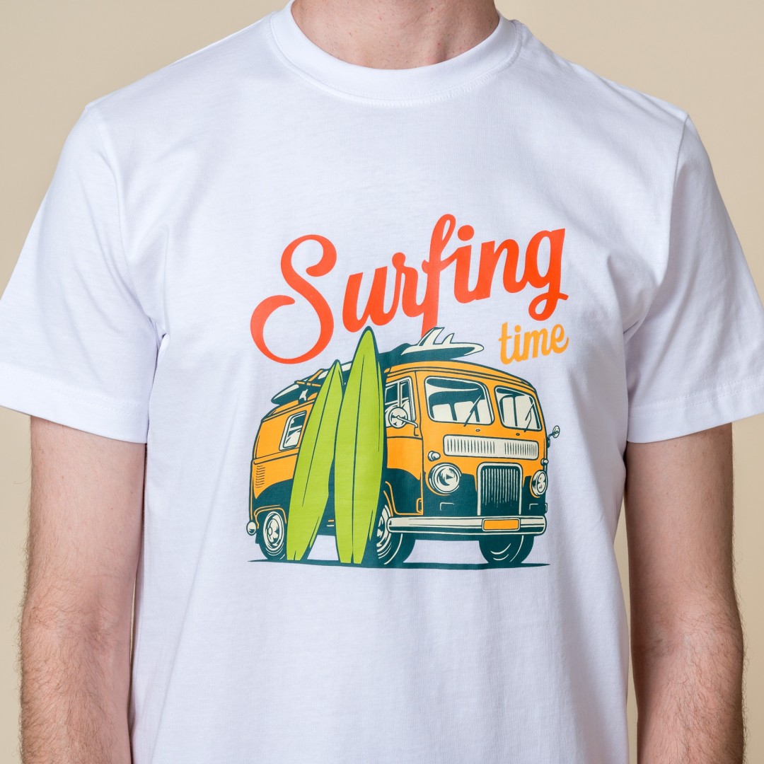 SURFING TIME WHITE T-SHIRT