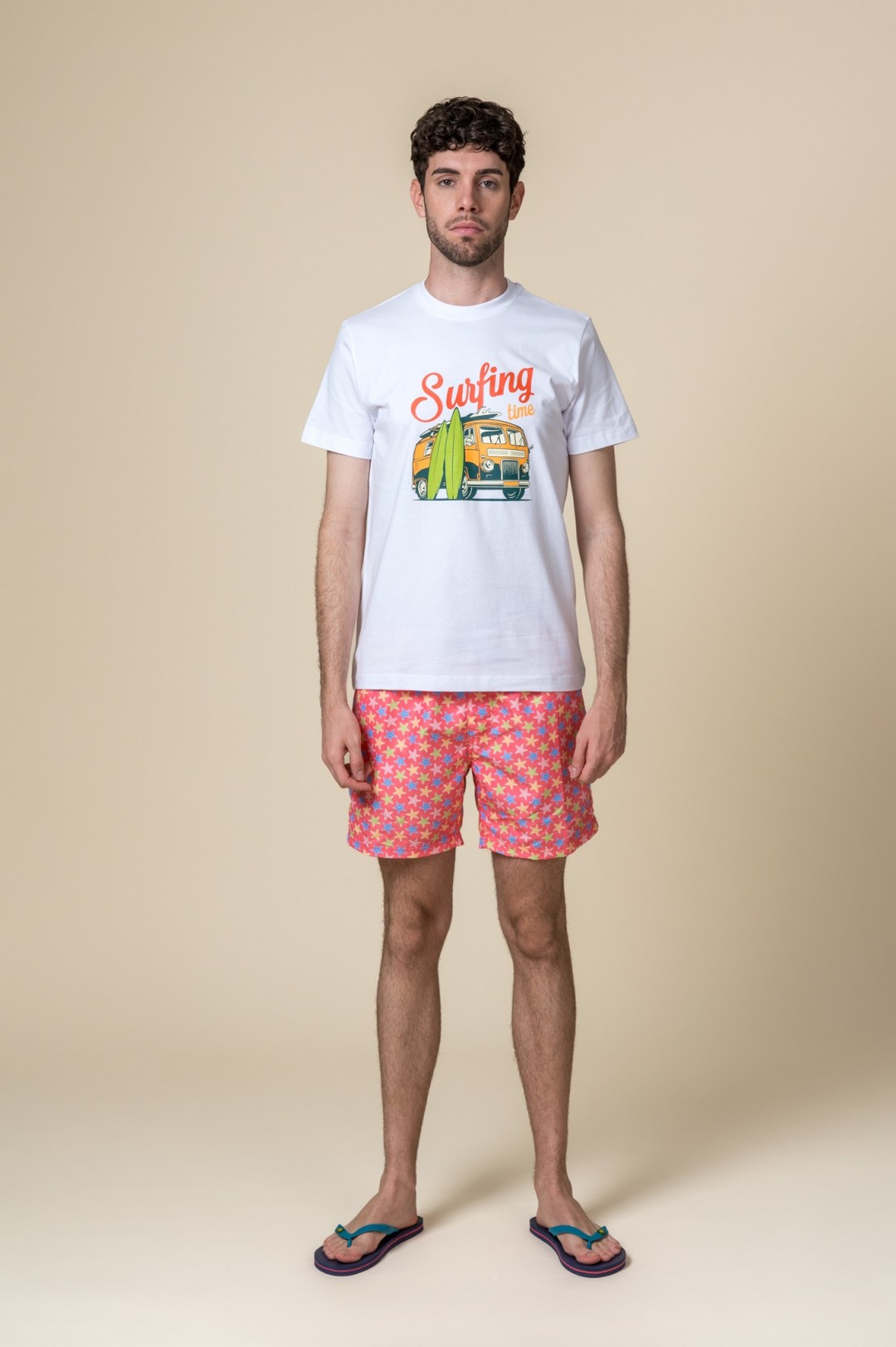 CAMISETA SURFING TIME BLANCO