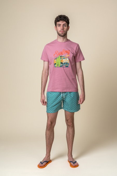 CAMISETA SURFING TIME ROSA