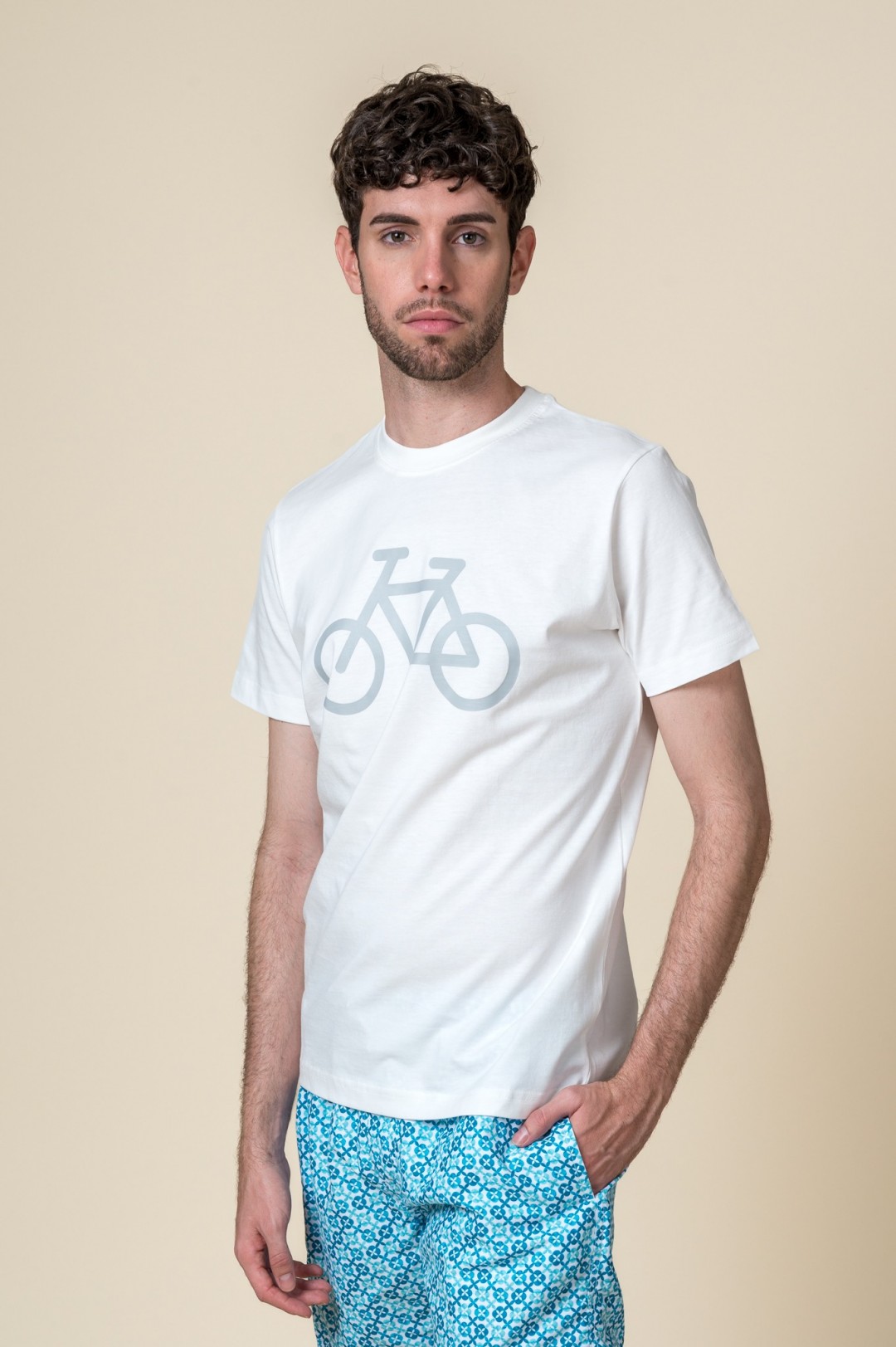 T-SHIRT DE BICICLETA ECRU
