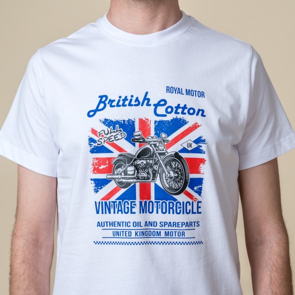 CAMISETA VINTAGE MOTORCICLE BLANCO 2