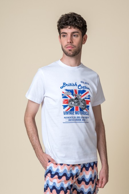 VINTAGE WHITE MOTORCYCLE T-SHIRT