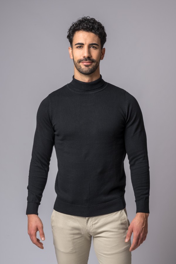 MAGLIONE DOLCEVITA NERO