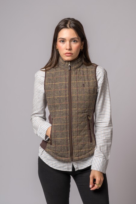GILET IN TWEED A SPINA DI PESCE
