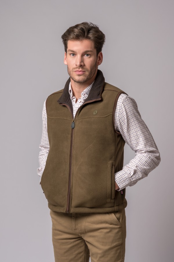 BERLIN FLEECE VEST CAMEL OLIVE
