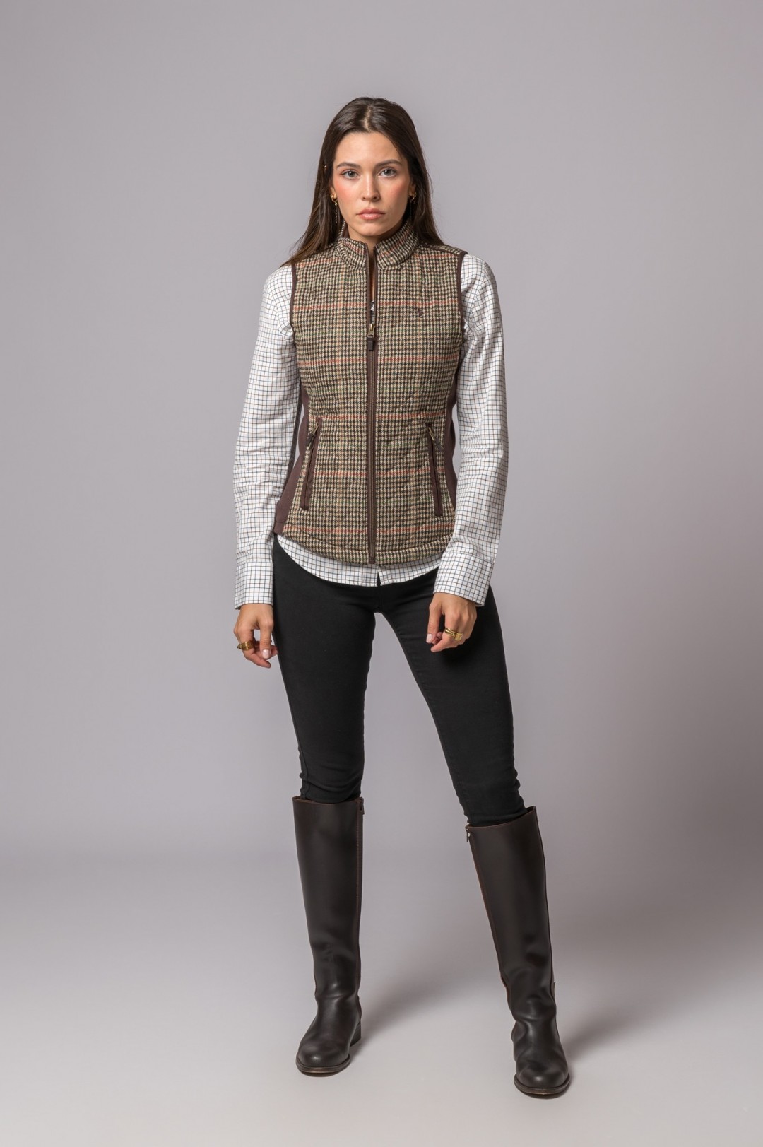 GILET IN PIED-DE-POULE SORREL