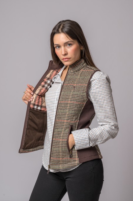 GILET PIED-DE-POULE EN OSEILLE