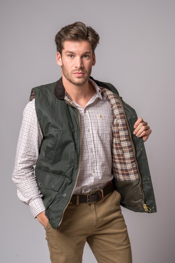 GILET EN CIRE VERT 2