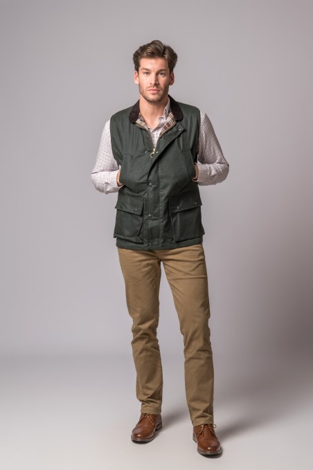 GILET EN CIRE VERT