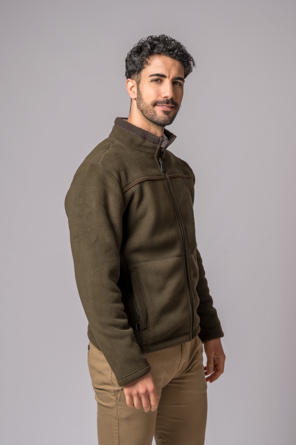 GIACCA IN PILE ORLEANS CAMEL OLIVE 2