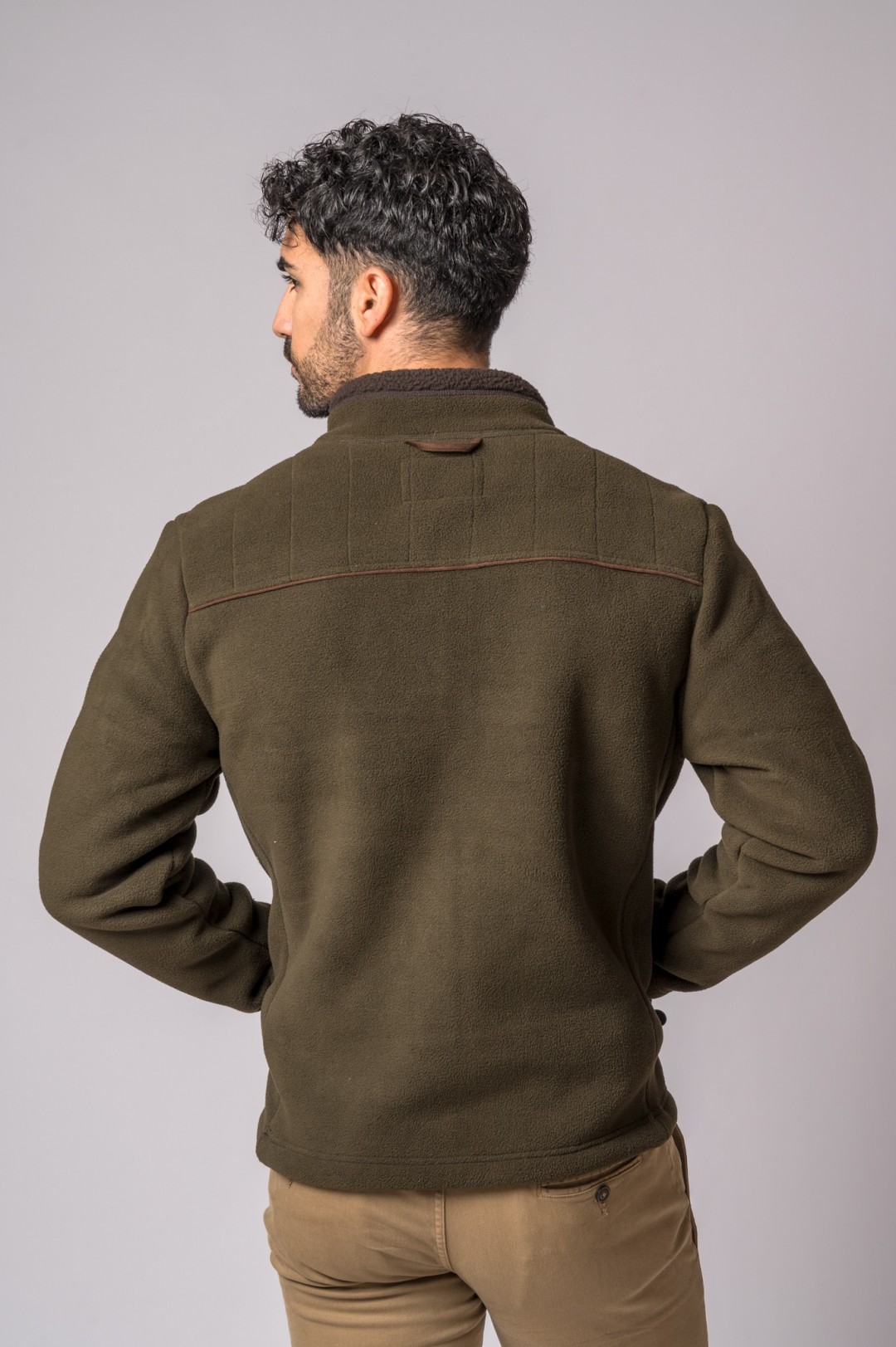 ORLEANS CAMEL OLIVE FLEECE JACKET