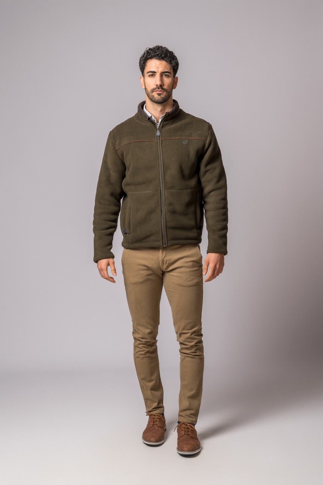 CHAQUETA POLAR ORLEANS CAMEL OLIVE
