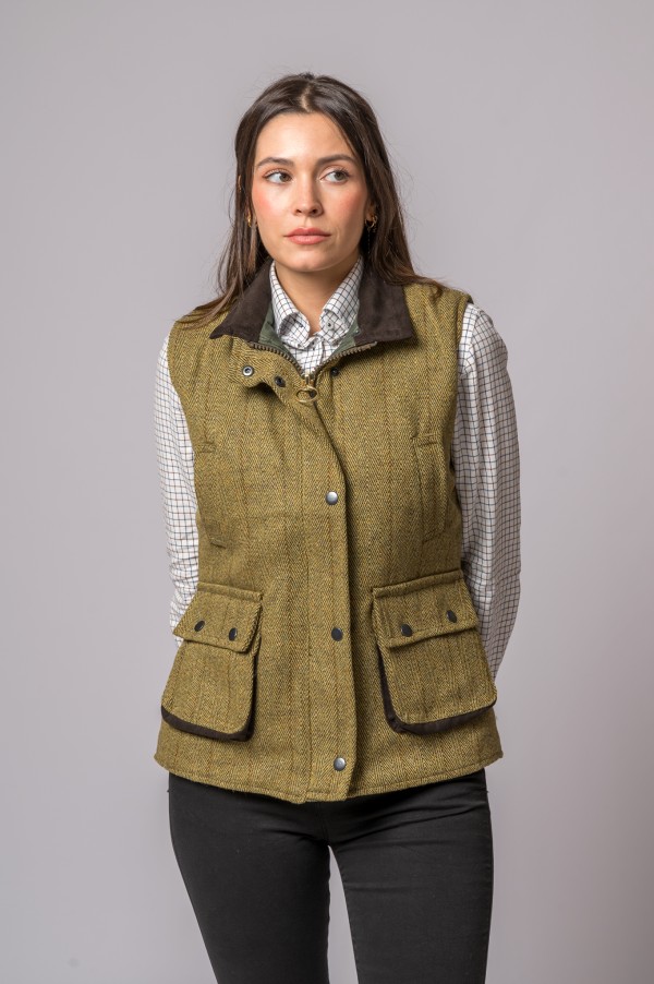 GILET IN TWEED SALVIA CHIARO 2