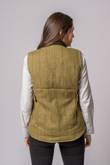 GILET IN TWEED SALVIA CHIARO