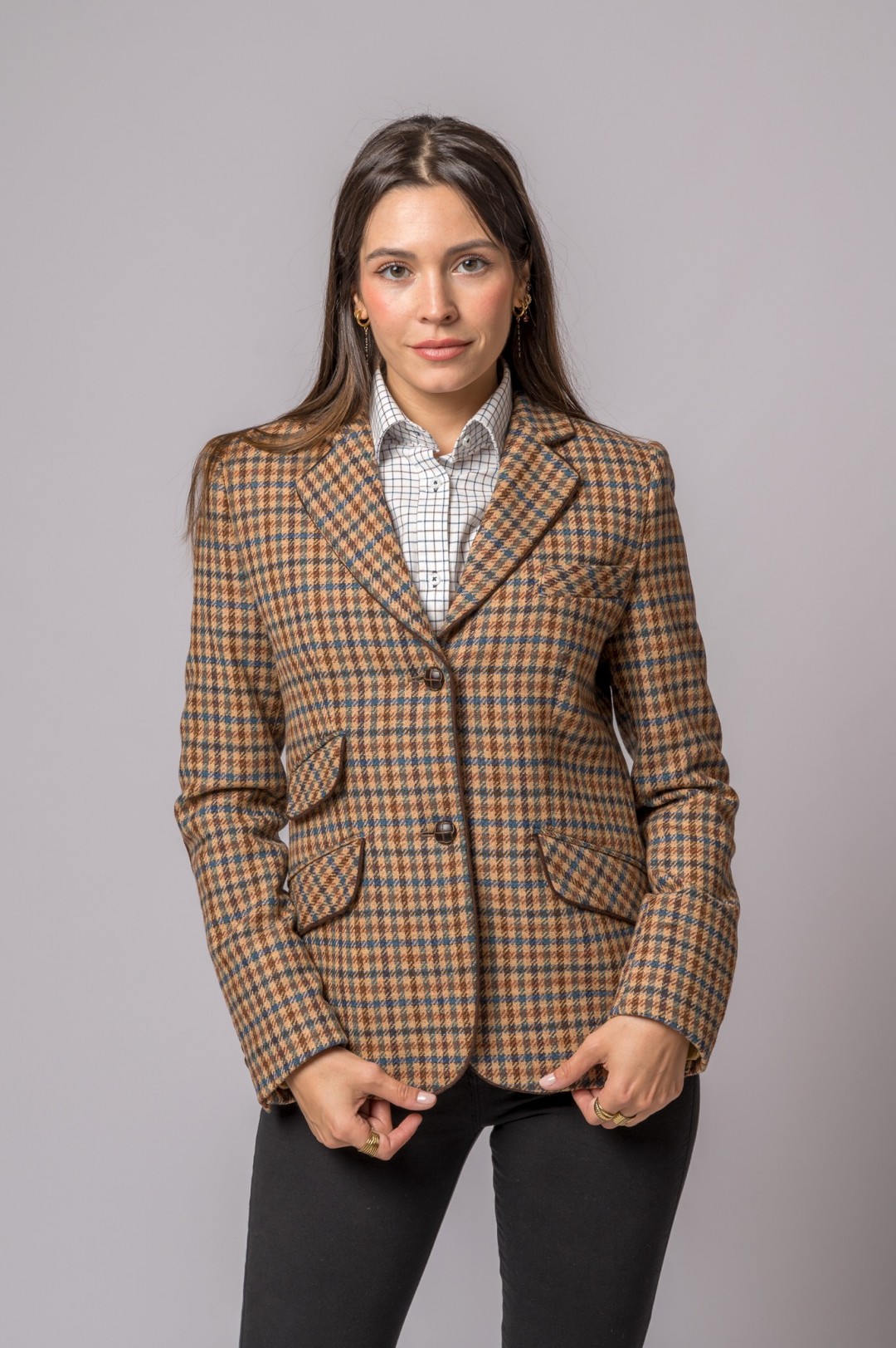 VESTE EN LAINE PIED-DE-POULE