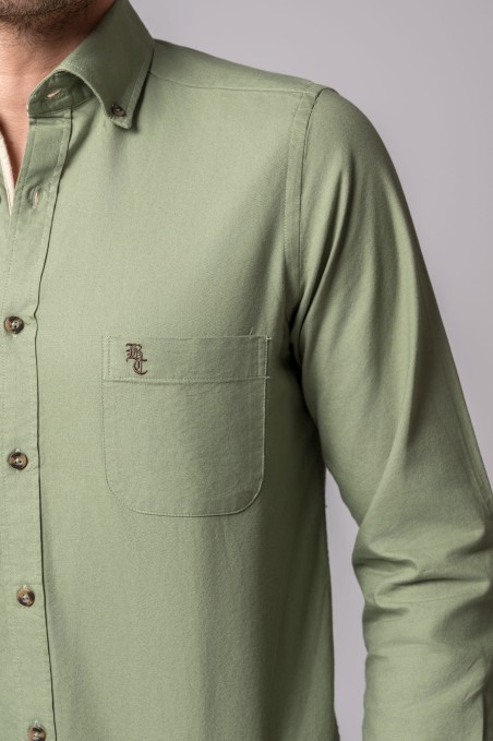 CAMISA CON BOLSILLO VERDE OLIVA