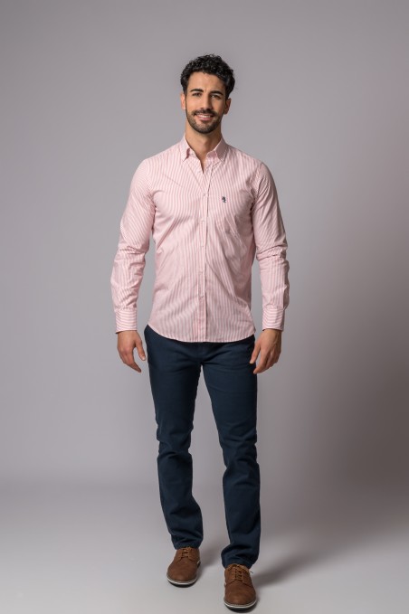 CAMISA RAYA MAQUILLAJE Y BLANCO