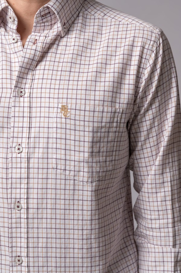 CAMISA CUADROS CAMEL Y MARRÓN 2