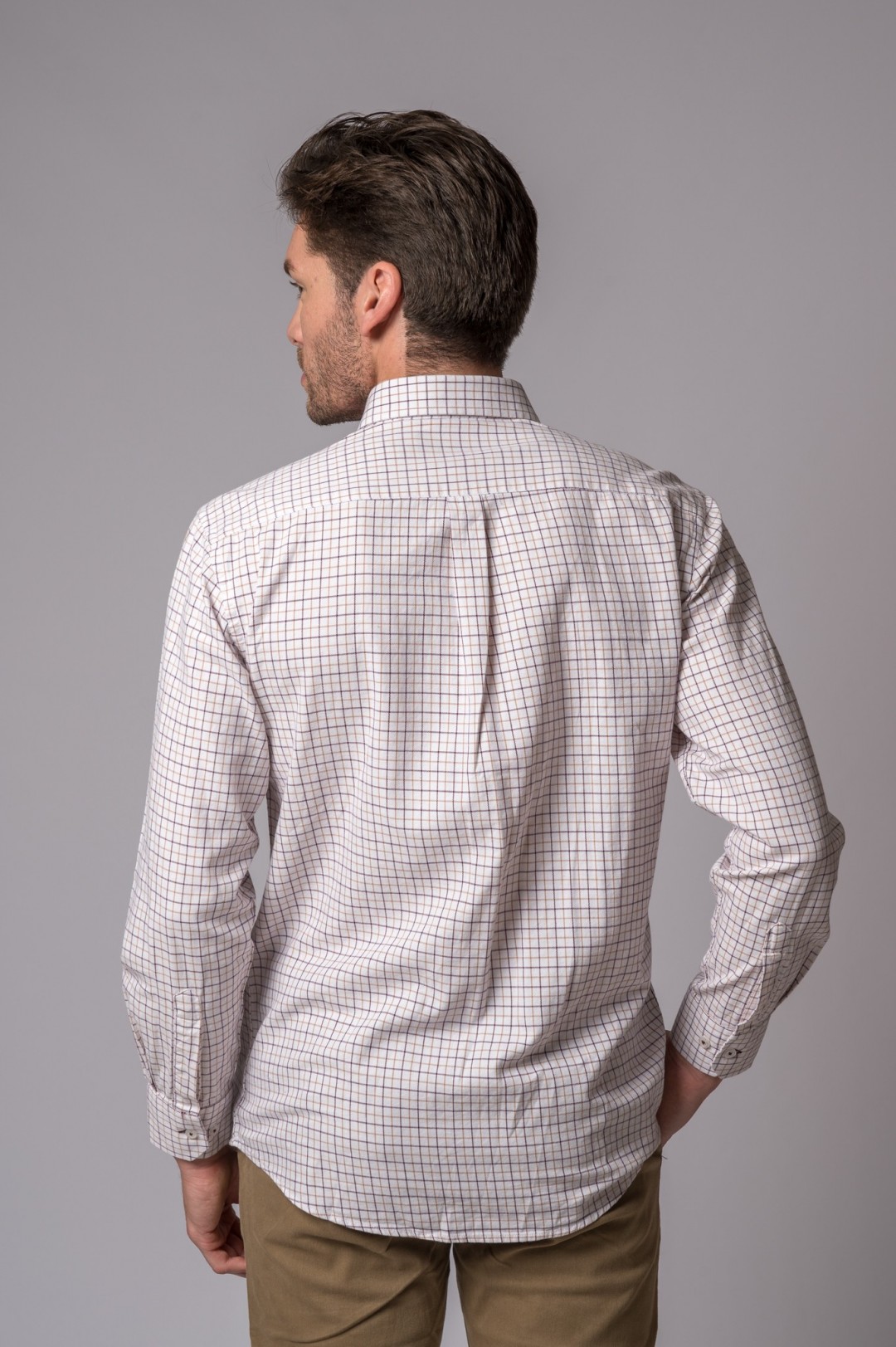 CAMISA CUADROS CAMEL Y MARRÓN