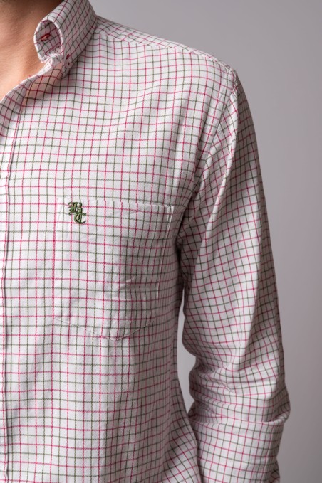 CAMICIA A QUADRI VERDE E ROSA