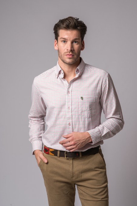 CAMICIA A QUADRI VERDE E ROSA