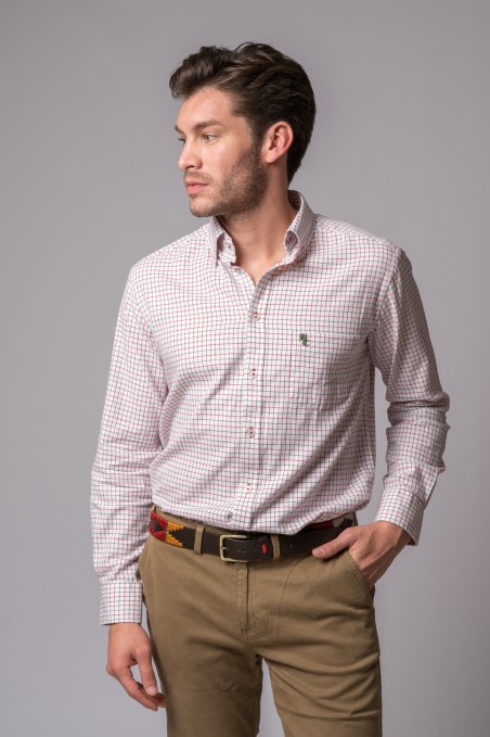 CAMICIA A QUADRI VERDE E ROSA