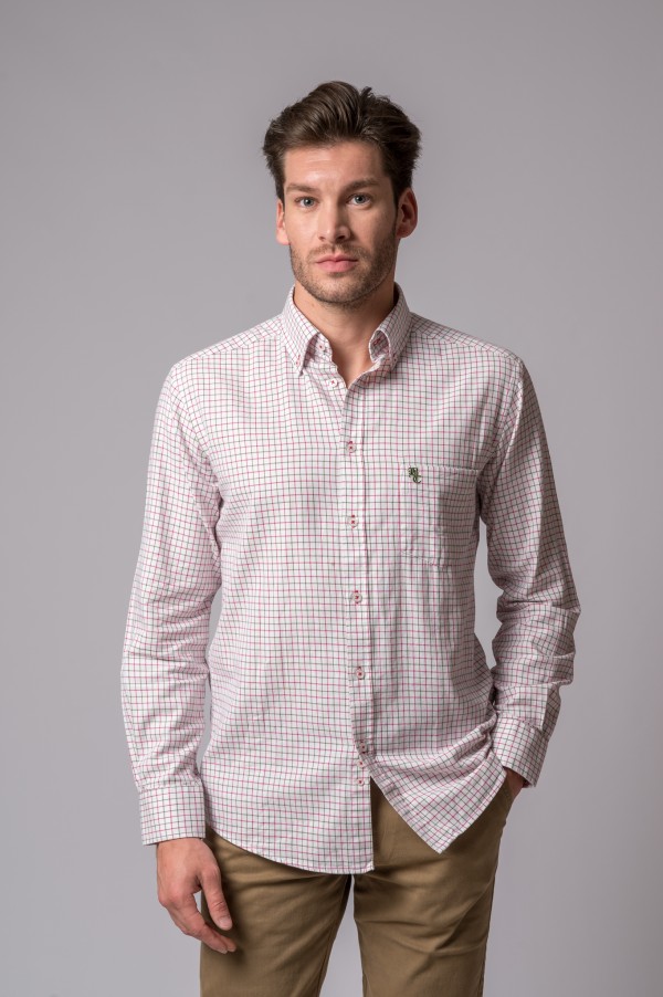 CAMISA XADREZ VERDE E ROSA