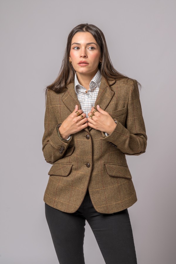 VESTE EN LAINE À CHEVRONS RAYÉE ROUGE