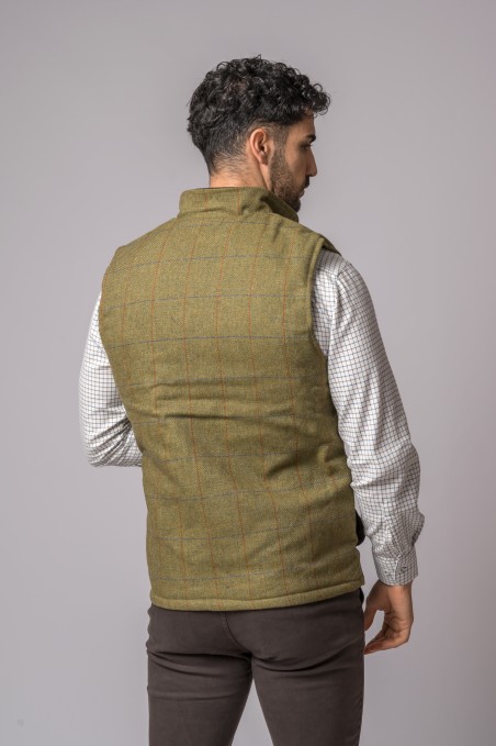 GILET IN TWEED VERDE BOSCO