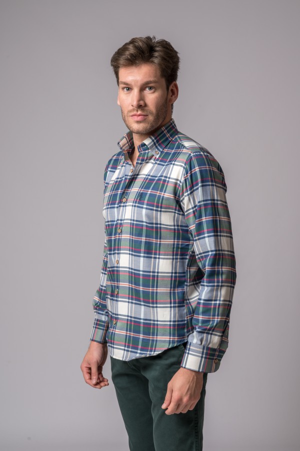 CAMICIA A QUADRI BLU E VERDI 2
