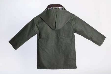 BURLEY JUNIOR GREEN WAXED JACKET FOR BOYS
